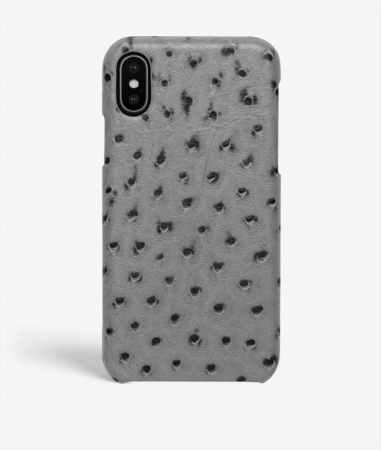 iPhone Xs Max Leather Case Ostrich Grey