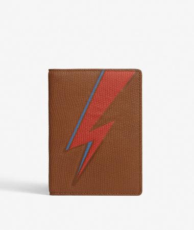Passport Cover Bowie Lightning Lizard Cognac