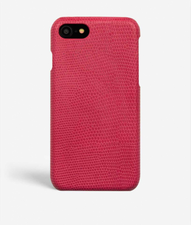iPhone 7/8/SE Leder Hlle Lizard Hot Pink