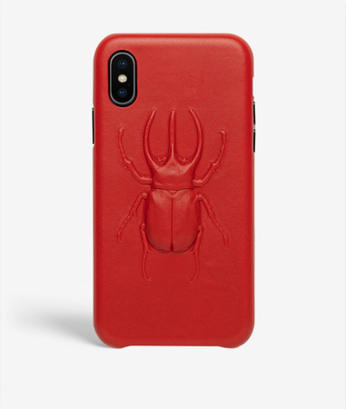 iPhone Xs Max Leder Hlle Beetle Rot