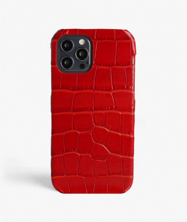 iPhone 12 Pro Max Leder Hlle Croco Rot Magsafe