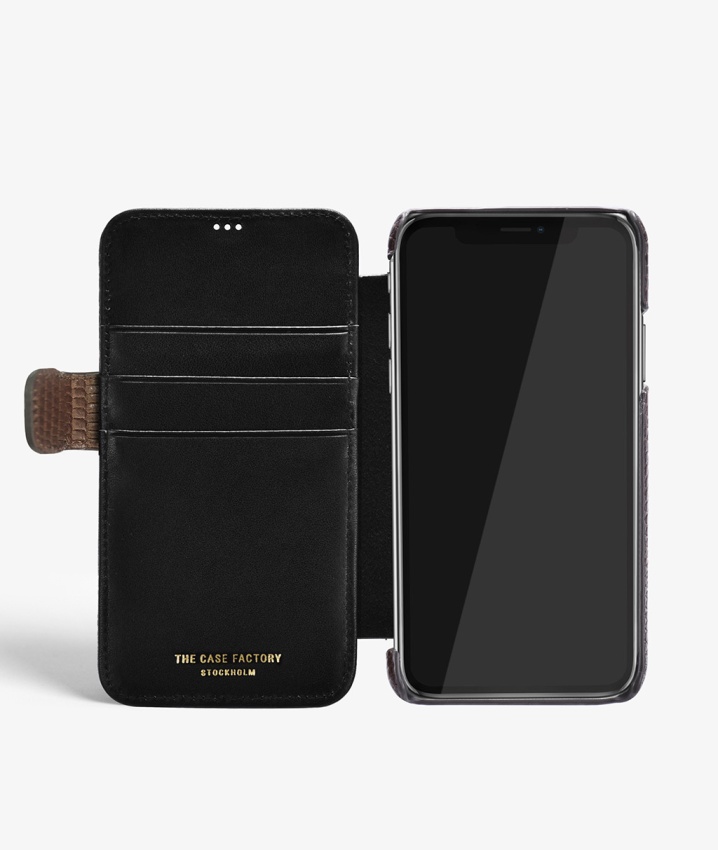 iPhone Xs Max Leather Card Case Varan Brown