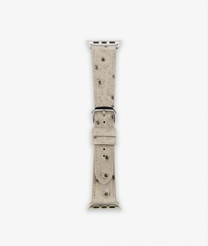 Apple Watch Leder Wristband Ostrich Grau 
