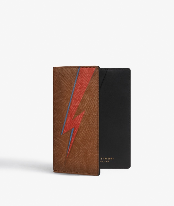 Passport Cover Bowie Lightning Lizard Cognac