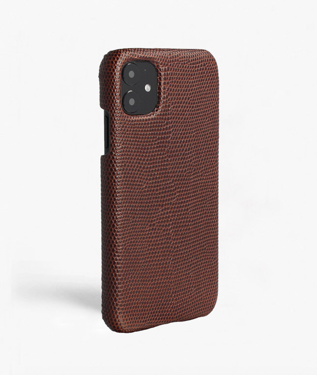 iPhone 11 Leather Case Lizard Brown