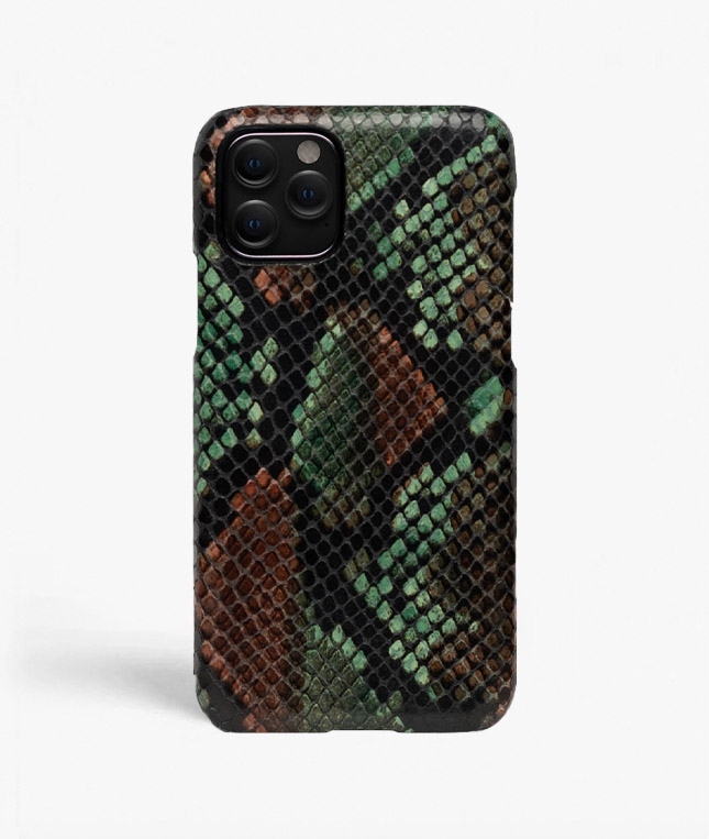 iPhone 11 Pro Leder Hlle Python Multicolor Forest