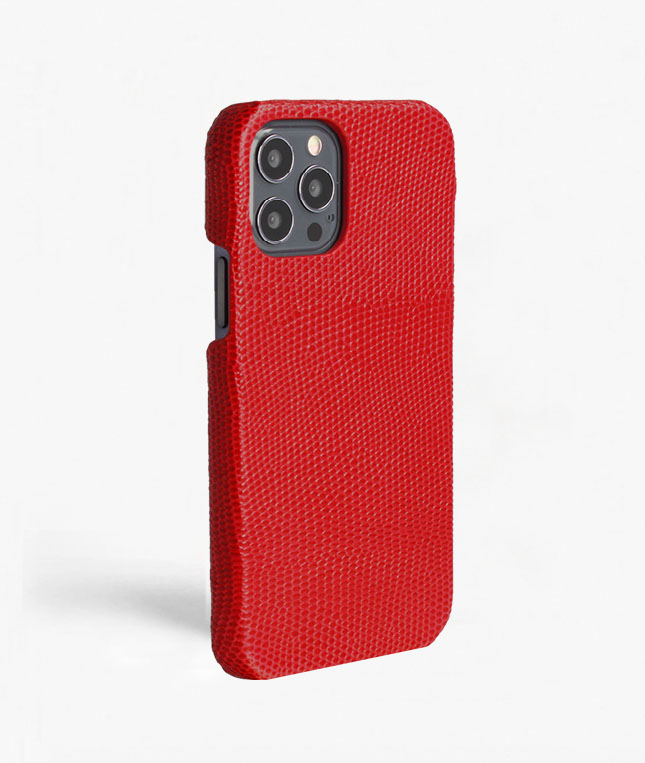 iPhone 12/12 Pro Leather Case Lizard Red