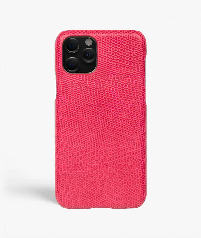 iPhone 11 Pro Leather Case Lizard Hot Pink