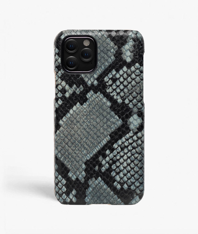 iPhone 11 Pro Leather Case Python Steel