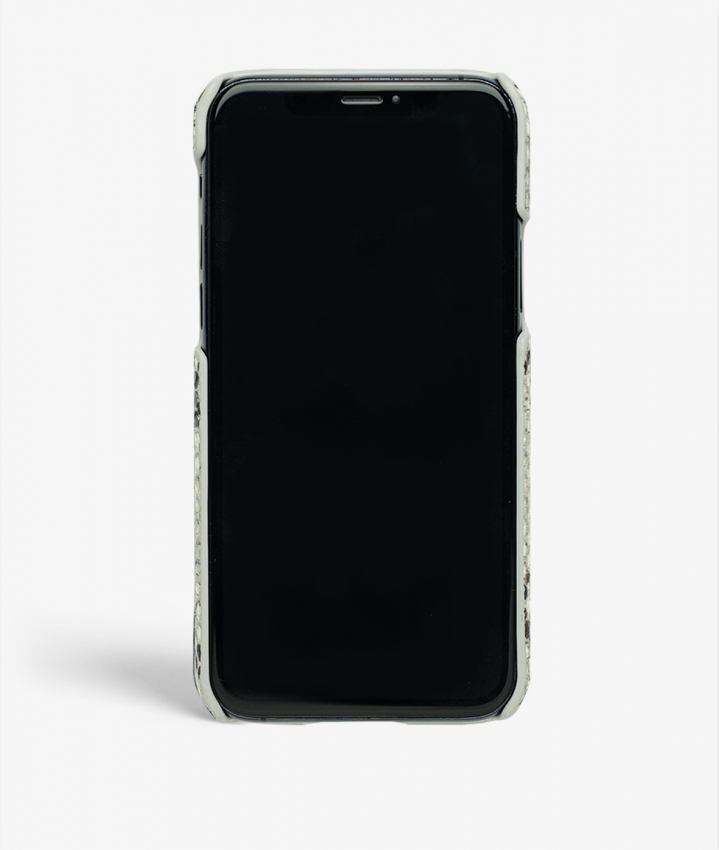 iPhone 11 Pro Leder Hlle Snake Aqua/Ocra
