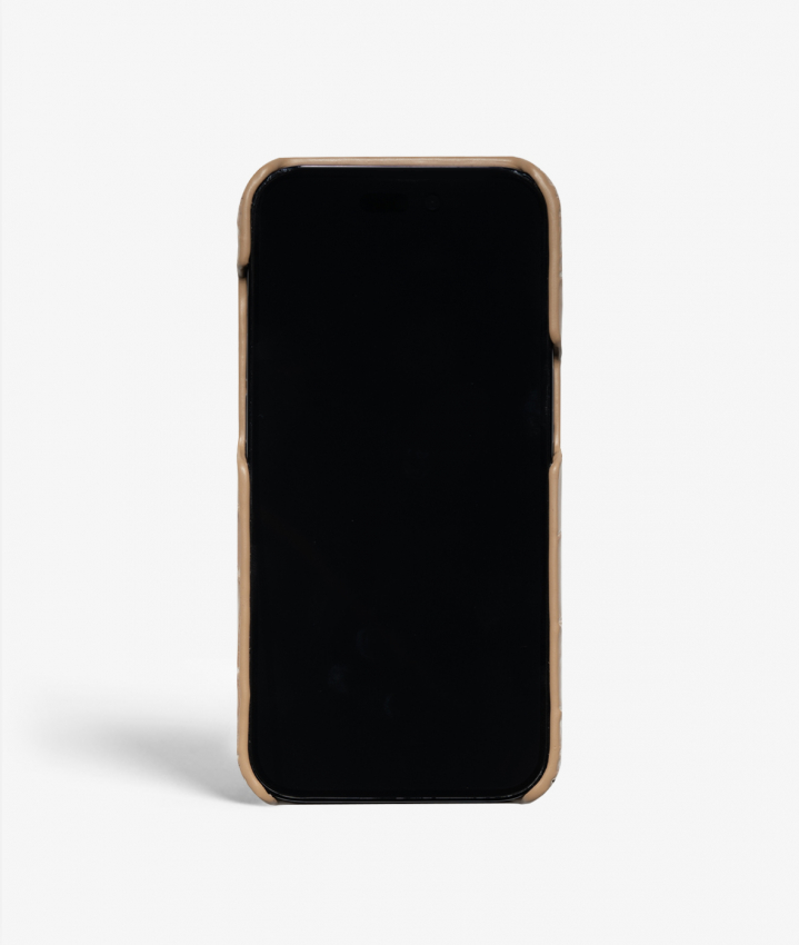 iPhone 14 Pro Leather Case Croco Sand