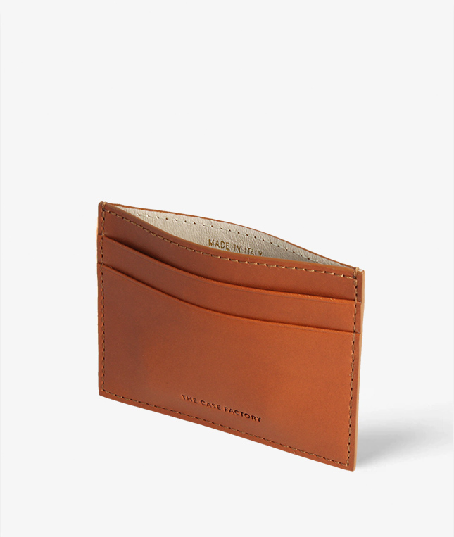 Card Holder Leather Vegetable Tanned Calf Braun