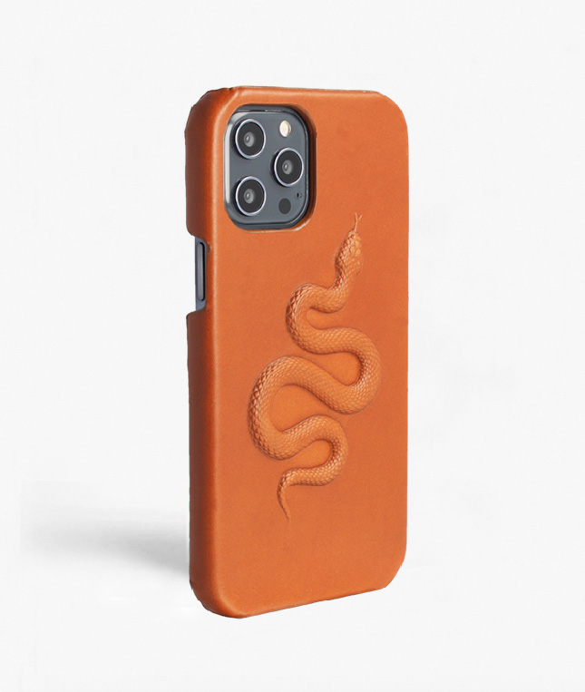 iPhone 12 Pro Max Leder Hlle Snake Vegetable Tanned Braun