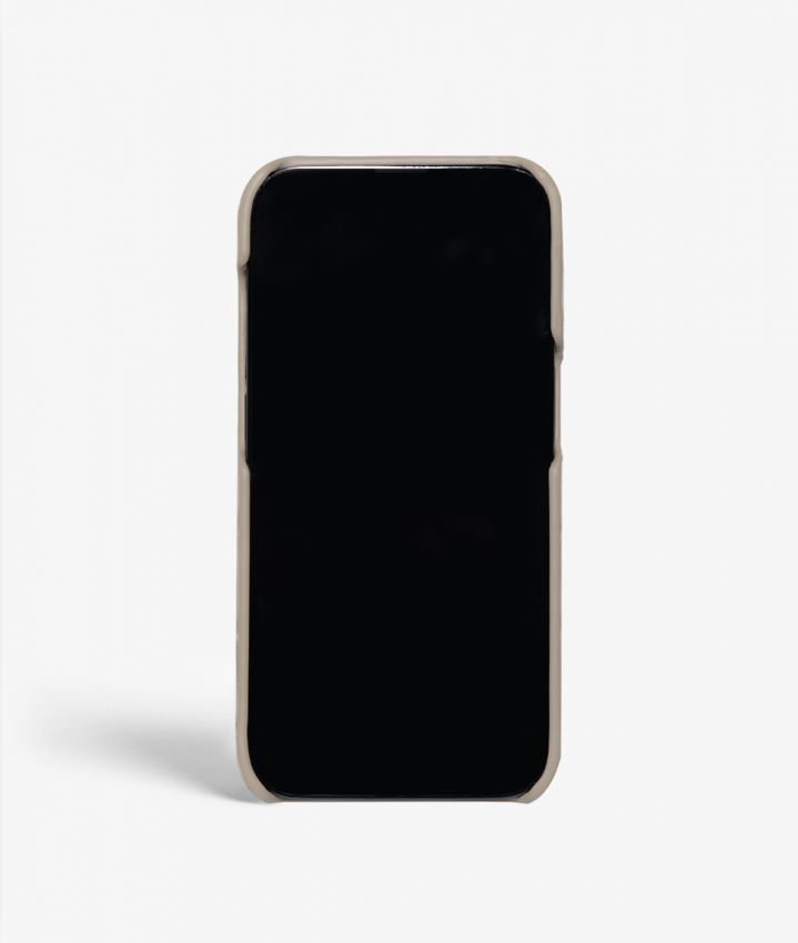 iPhone 14 Pro Leather Case Croco Grey 