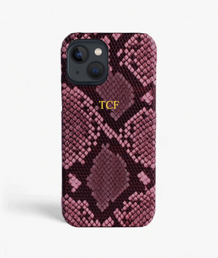 iPhone 13 Leather Case Python Purple