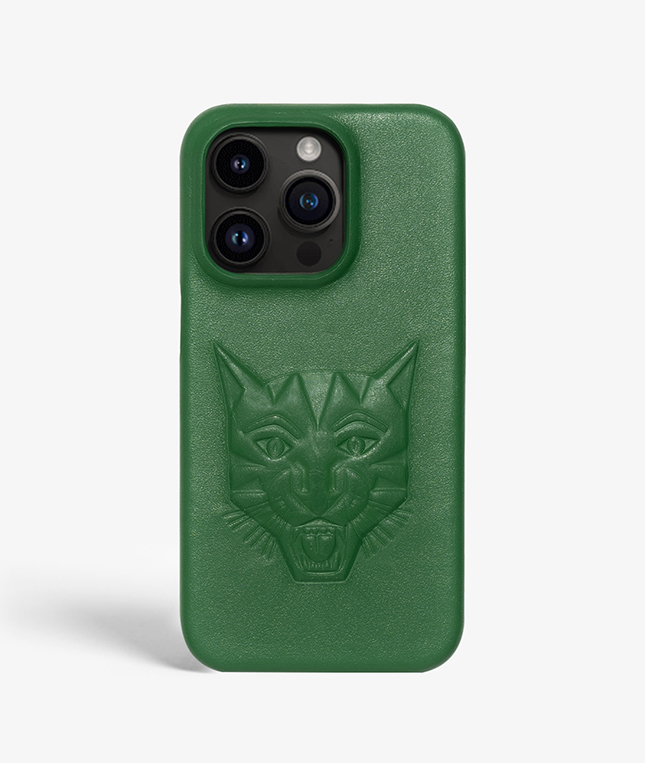 iPhone 14 Pro Leather Case Tiger Green