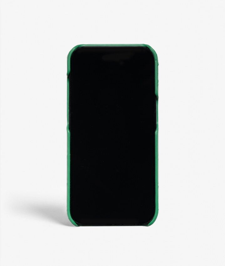 iPhone 14 Pro Leder Hlle Croco Emerald 
