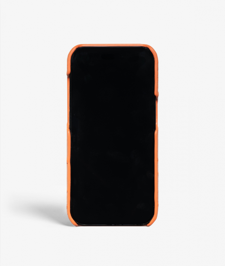 iPhone 14 Pro Leder Hlle Ostrich Orange