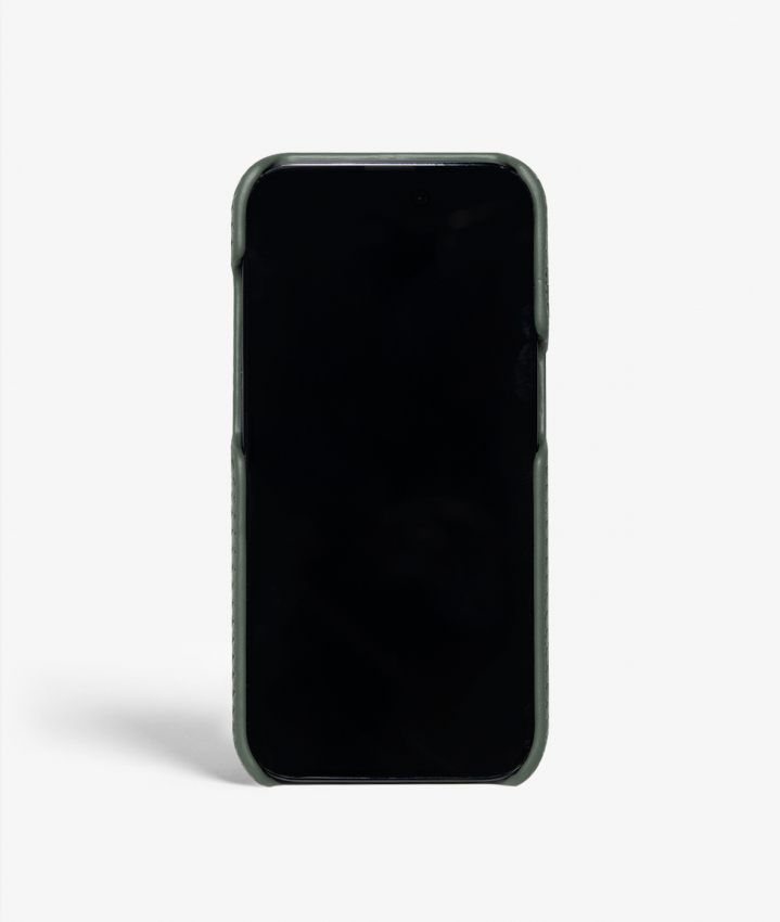iPhone 14 Pro Mobilskal Lder Treccia Grn